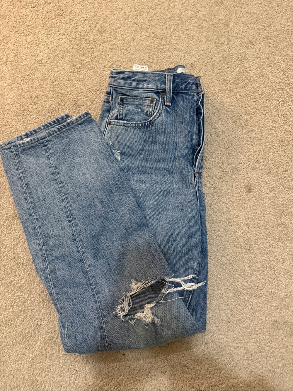 Aritzia Denim Forum High Rise Loose Ripped Jeans